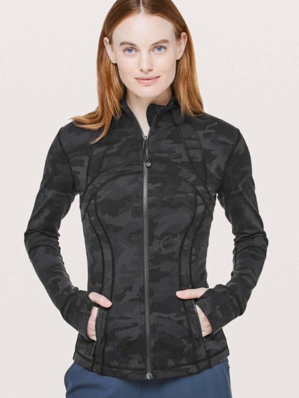 Lululemon Define Jacket Incognito Camo Multi Grey Size 10 EUC